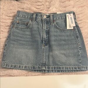 BRAND NEW WITH TAGSAritzia Blue A-line Mini Jean Skirt Casual